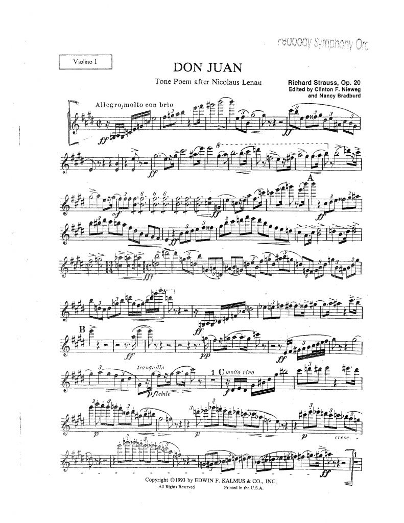 strauss don juan violin excerpt