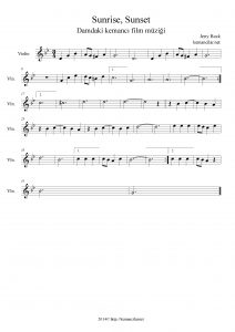 Sunrise Sunset Violin Sheet Music – Free Sheet Music