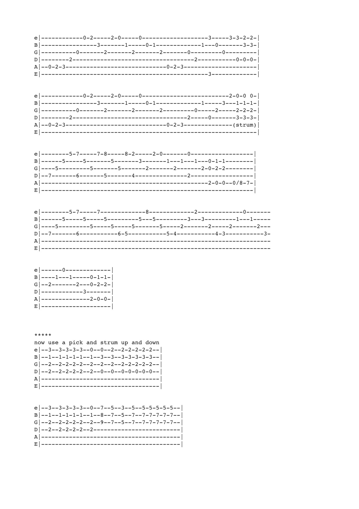 Easy Stairway To Heaven Guitar Sheet Music