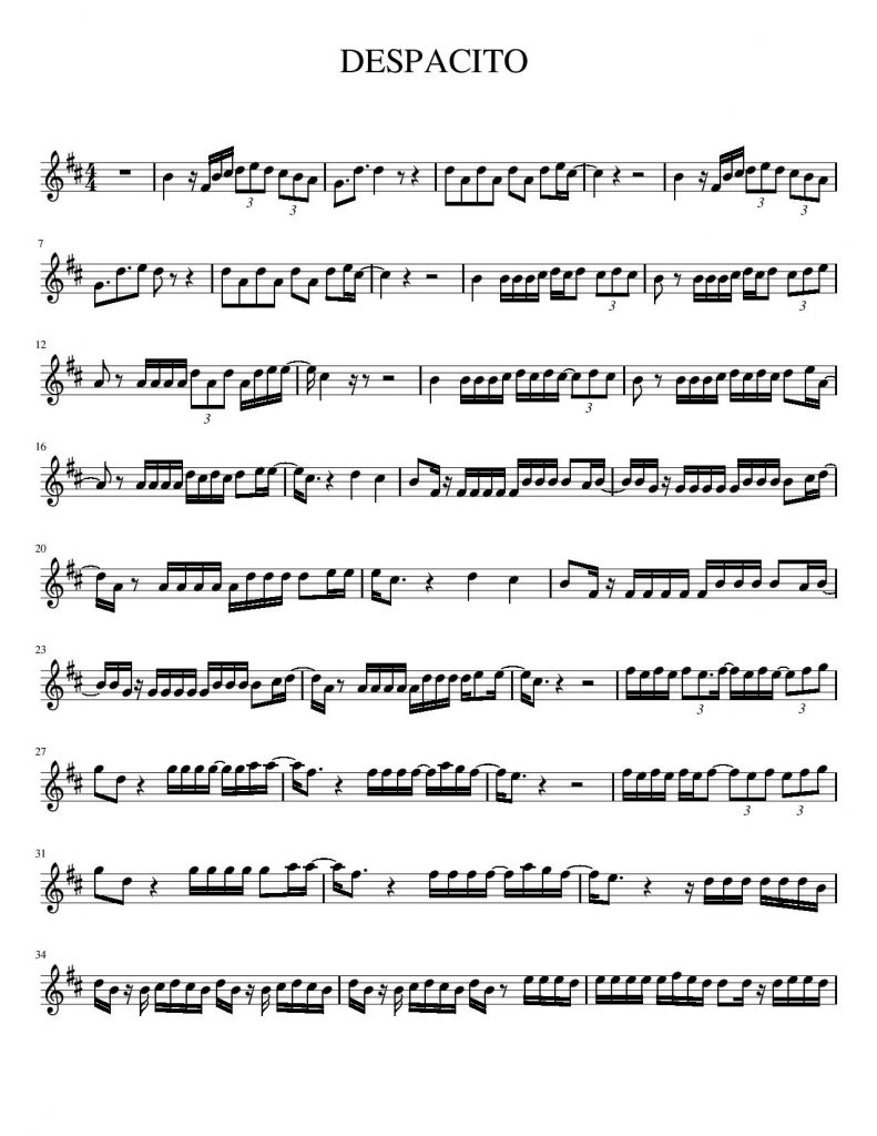 Despacito Violin Sheet Music - Free Sheet Music