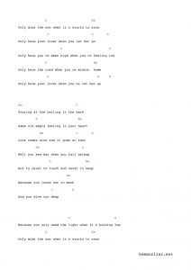 Let Her Go Ukulele Chords Free Sheet Music