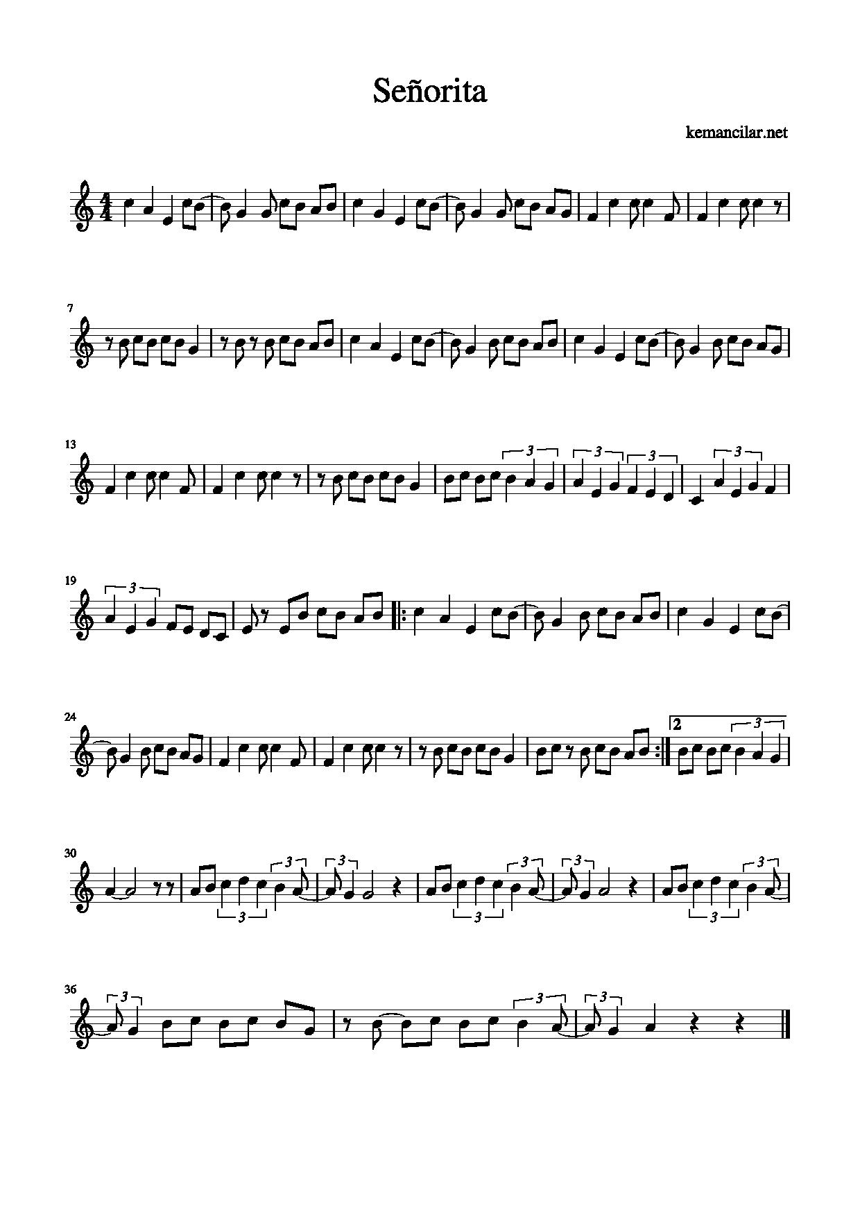 Senorita Violin Sheet - Free Sheet Music