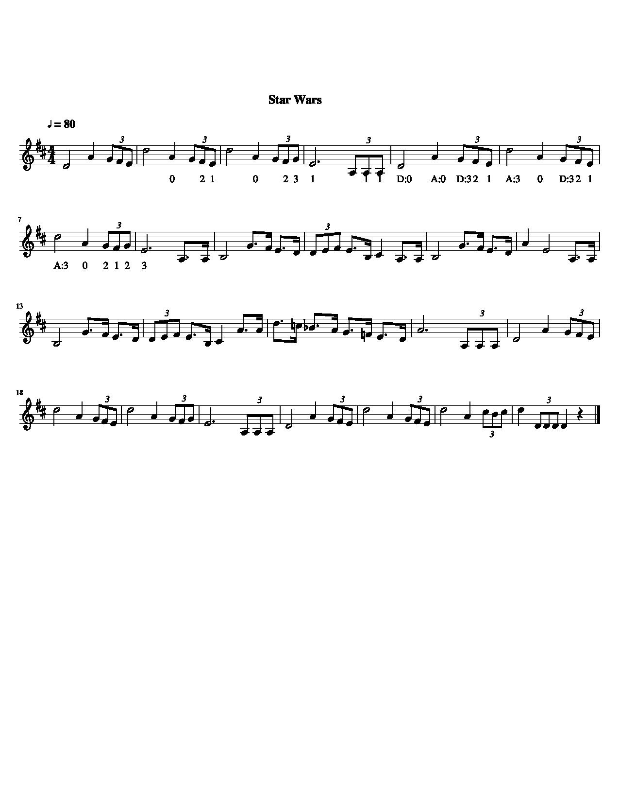 star wars free sheet music